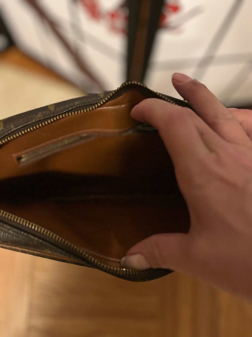 Louis Vuitton Brown Monogram Canvas Toiletry Pouch with Tan Trim - Picture 4 of 8